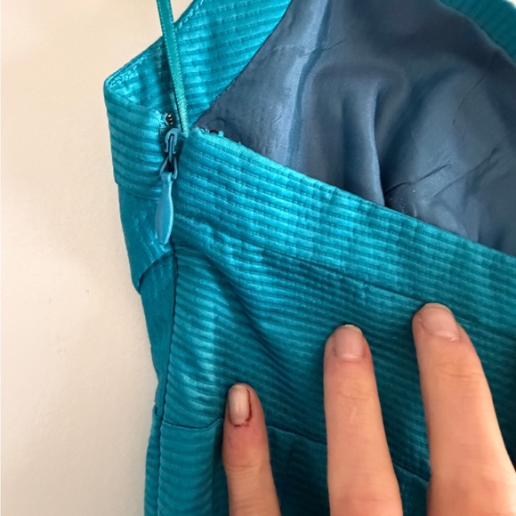 Vintage Moschino Blue Halter Dress sweetheart fit flare sz 4 w pockets - Picture 7 of 10